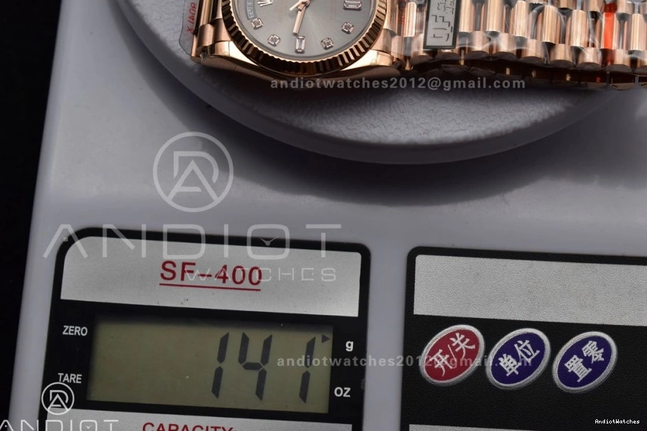 V5 RG Original Diamond (Gain 904L DayDate Grey Weight) on Square President 36 vr3255 Best Bracelet 671 QF with Dial Steel Edition 0422